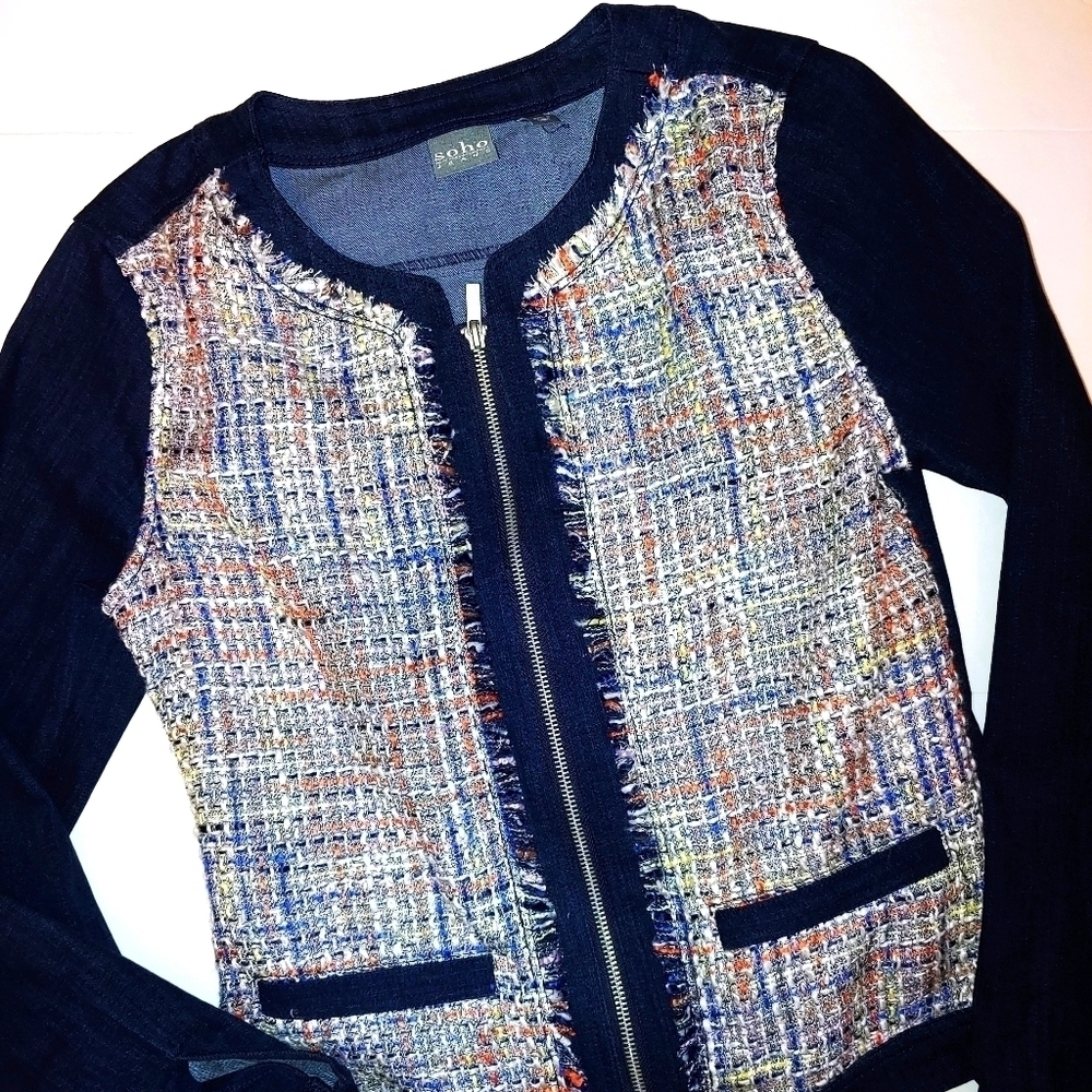 SOHO Jeans Jacket Zip Front S